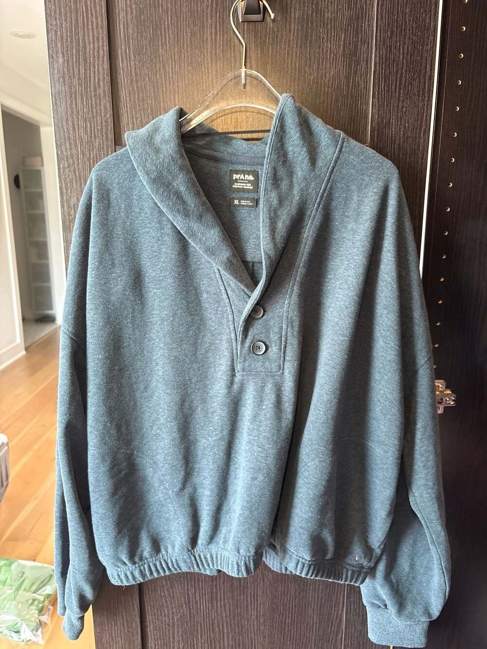 prAna Cozy Up Michie Top Shawl Collar Button Sweatshirt XL